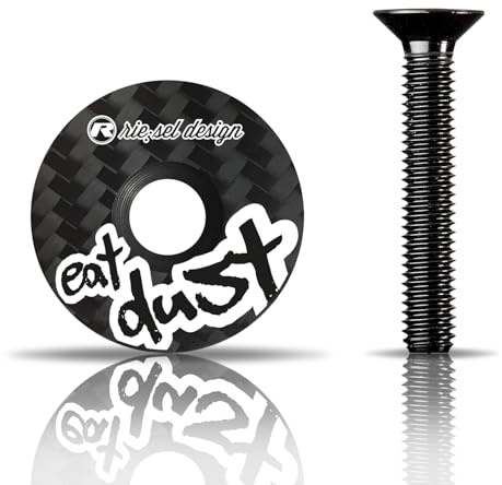 Riesel Design - stem:Cap – Lenker Vorbau- & Steuersatz Kappe aus Carbon | Ahead Kappe inklusive Aluschraube für Rennrad, Gravel, Cyclocross, MTB - für alle Gabelschäfte mit 1/18 Zoll