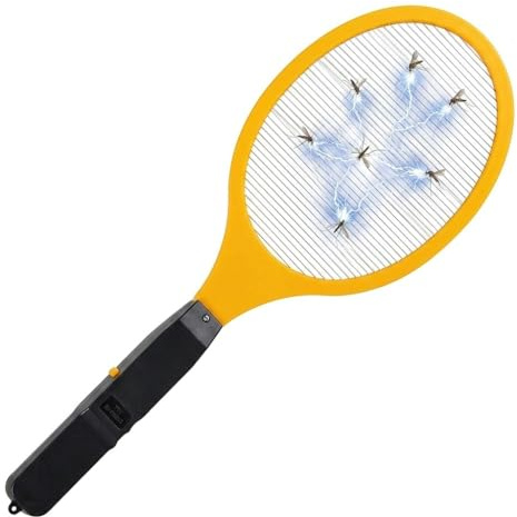 Elektrische Fliegenklatsche Batteriebetrieben | Insektenabwehr mit Großer Fangfläche für Fliegen Mücken Wespen |Insektenfänger Elektrisch für Indoor & Outdoor Camping - 1 Stück