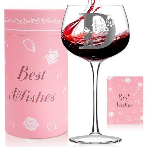 SHXWELL Cadeau Verre A Vin Personnalisé Cadeau Femme Anniversaire Noël Verre A Vin Verre Personnalisé Anniversaire Noël Tasse Personnalisée Remerciement Mamie Idée verre personnalisable (D)