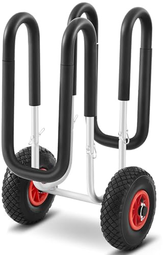 Paddle Board Cart, Kajak Transportwagen mit Airless-Rädern, Aluminiumträger für Surfbretter, passend für Boards bis zu 15 cm Dicke, ideal für Stand Up Paddle Boards und Kajaks