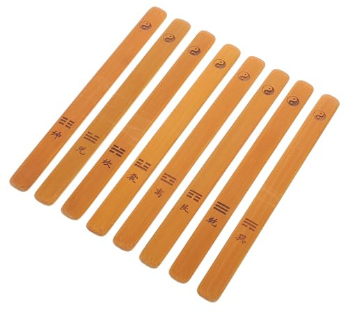 YARNOW Varillas de Adivinación de Bambú Grabadas 8 Pcs Juego de Adivinación Chino Tradicional para Rituales Espirituales Decoración Regalos para Bodas Fiestas