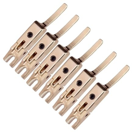 Puente de trémolo de doble bloqueo para guitarra eléctrica, 67 x 15 mm, metal para sistema de trémolo vintage, 6 piezas, dorado