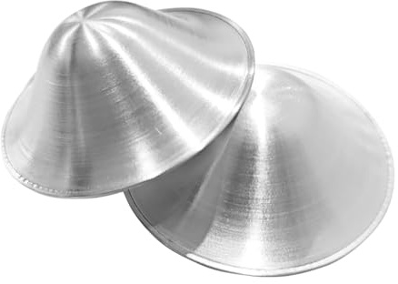 Die Original Silver Stillhütchen, silberne Brustwarzenschutzhüllen für das Stillen, Brustwarzenabdeckungen, Stillzubehör – Trilaminat 999 Silber (regulär(4.5 * 1.5cm))