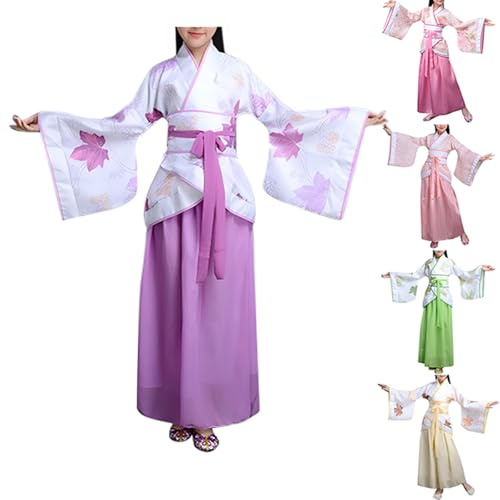 Hanfu Costume Traditionnel Chinois pour Fille Costume Ancien Chinois Costumes Accessoires avec Jupe midi Fille Halloween Carnaval Cosplay n1