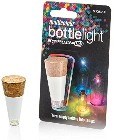 Suck UK Official Rechargeable USB LED Bottle Light / Aufladbares Flaschen-Licht – wiederverwendbare / Dekoration für Heim und Garten - Mehrfarbig
