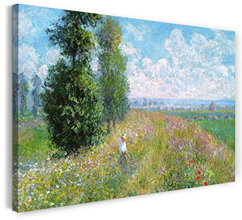 Printed Paintings Leinwand (80x60cm): Claude Monet - Wiese mit Pappeln