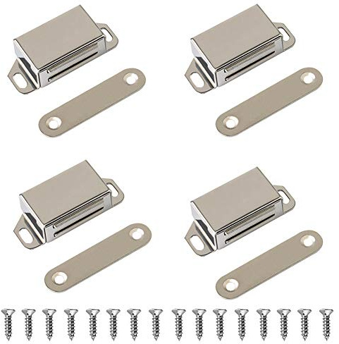 Stainless Steel Mini Magnetic Cabinet & Door Latch/Catch Closures (Pack of 4)