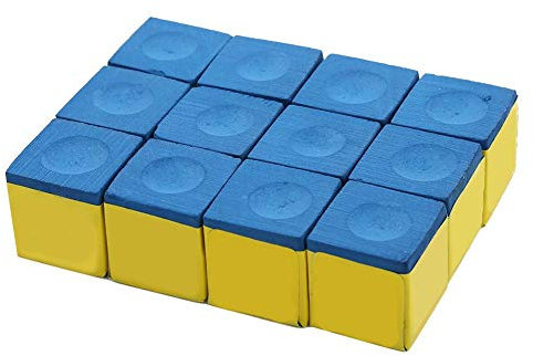 Billard Queue Kreide, 12st Billard Pool Queue Kreide Box Snooker Kreide Billard Zubehör(Blau)