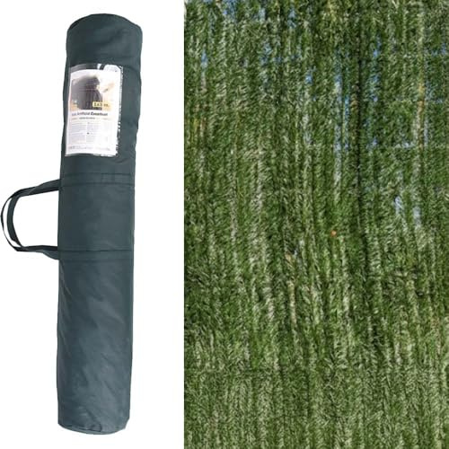 Suinga Premium künstliche Hecke mit feinen Blättern, 110 Ruten, 1,5 x 3 Meter, 100% Sichtschutz.
