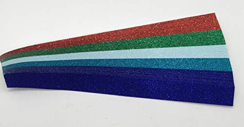 Iris Folding Strips Ultra Glitter pack2, Blue 5 Mixed Colours DeeCraft