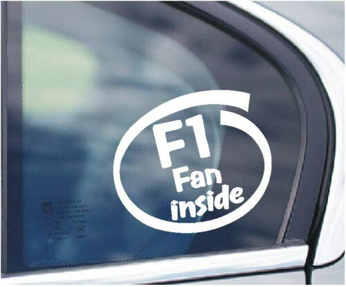 SCOOBY DESIGNS F1 Fan Inside Auto Van Fenster Aufkleber Formel 1 Silber