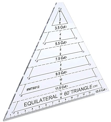 Quilting Triangle Ruler, 60 Degree Equilateral, Transparent Acrylic, Tailor Measuring Tool