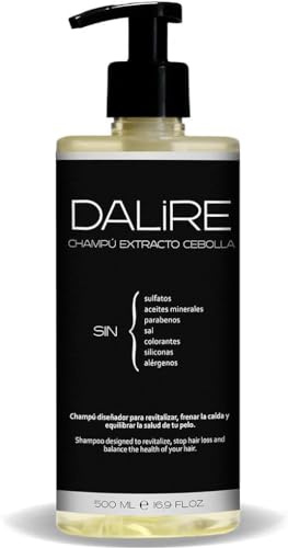 DALIRE Bio-Shampoo mit Zwiebeln gegen Haarausfall, ohne Sulfate und Parabene, 500 ml, XL, extra Schaum, Haarwachstum für Damen und Herren, erhöht Volumen für feines Haar, ohne Silikone