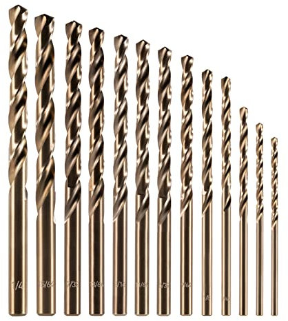 amoolo Cobalt Drill Bit Set (1.5-6.5mm,13Pcs), M35 HSS Metric Twist Drill Bit Set for Hard Metal, Stainless Steel, Cast Iron