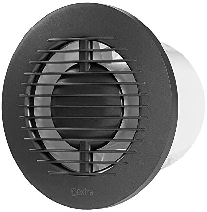 Silent Round - Extractor de baño (100 mm, con rodamiento de bolas), color antracita