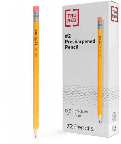STAPLES Wooden Pencils, #2 Lead, Pre‑Sharpened, Yellow, 72 Pack – Classic Hex Pencils for School, Testing & Office Use