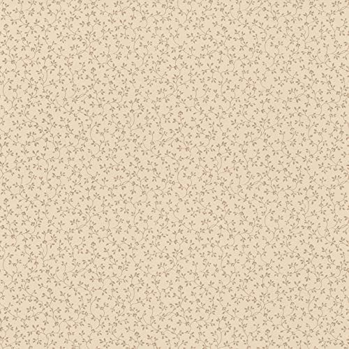 Rasch Tapete 710762 - Vliestapete mit kleinen Blumenranken in Gold auf Beige aus der Kollektion Sophia - 10,05m x 0,53m (LxB)
