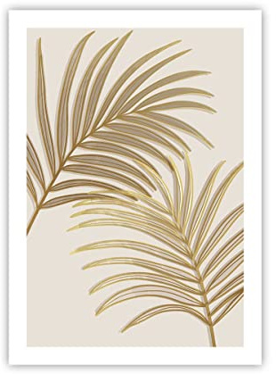 ARTTOR Deco Affiches Murales 50x70cm Affiche Decoration Murale Or Feuilles Palmiers Cuisine Wall Art Design Moderne Poster sans Cadre Tableau Decoration Salon Chambre Decor P2XPA50x70-4738