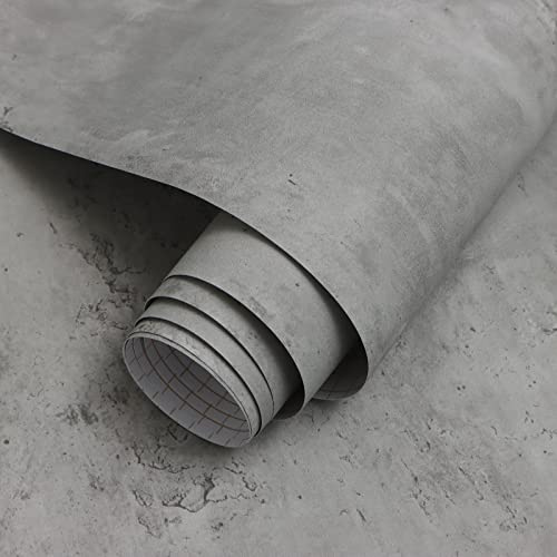 CiCiwind Tapete Betonoptik Selbstklebende Tapete 60×500cm Vintage Grau Klebefolie Betonoptik Möbelfolie Vinyl für Wohnzimmer Schlafzimmer Küche Wand Möbel Dekor