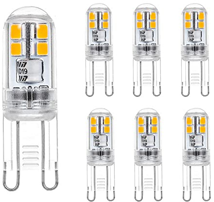 ShuoHui G9 Led Light Bulbs,2W 200LM, Equivalent to 20W Halogen, Warm White 2900K, G9 Socket Led Lamp, Energy Saving Led Bulbs, AC 220-240V, Non-Dimmable (6)