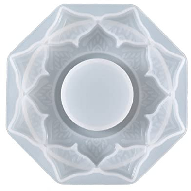 Haveratio Resin Candle Holder Silicone Moulds Tealight Resin Mold Lotus Candlestick Epoxy Casting Mould for DIY Jewelry Box