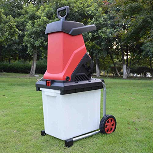 YHUEGH Biotrituratore Elettrico, Trincia Foglie E Rami 2500W con Sacco Detriti, Lame Reversibili in Acciaio, Ampia Apertura Imbuto, Chiusura di Sicurezza