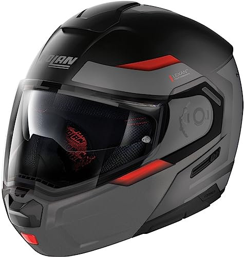 Nolan N90-3 Reflector N-Com Klapphelm (Black Matt/Red,L (60/61))
