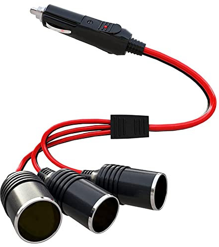 Car Cigarette Lighter Splitter 1 to 3 12V 24V Power Charger 3 Way Socket Splitter Cigarette Lighter Extension Cord Cable