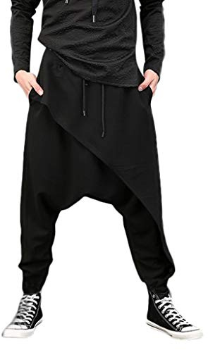 Pantalones Harem ​ Pantalones de hombre anchos, Negro , S