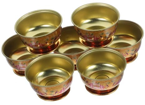 Kichvoe 7 Pièces Bouddhiste Tasse Eau Offrande Tasse Bénitier Eau Offrande Bol Sacrificiel Pour Le Thé Yoga Temple