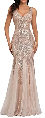 Daikascbny Dresses Donna Eleganti Vintage Damigella d'Onore Cerimonia Abito da Donna Banchetto Eleganti Lunghi Ruffled Vestito da Sera Curvy Spalline da Sera Abiti Donna Cocktail