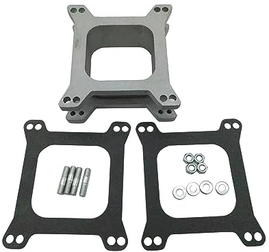 1 Set SHLPDFM Carburetor Spacer 2 Plastic Phenolic 4 Brl Open Square Bore Flange W/ Gaskets And Mounting Hardware Fits 4150 and 4160 series Holley carbs