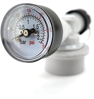 Spundventil mit Manometer 0-2 bar Spundungsventil mit Ball Lock Anschluss SPUND Modell G2 Druckanzeige bei NC-Kegs oder Fermzilla Druckvergärung Homebrew