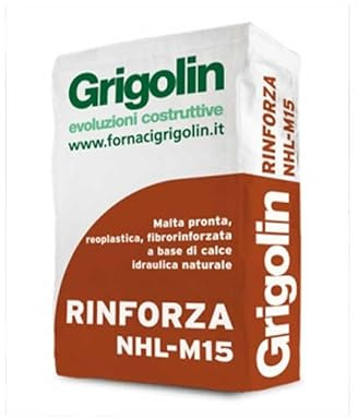 Malta pronta, fibrorinforzata, Rinforza NHL M15-Grigolin(25kg)