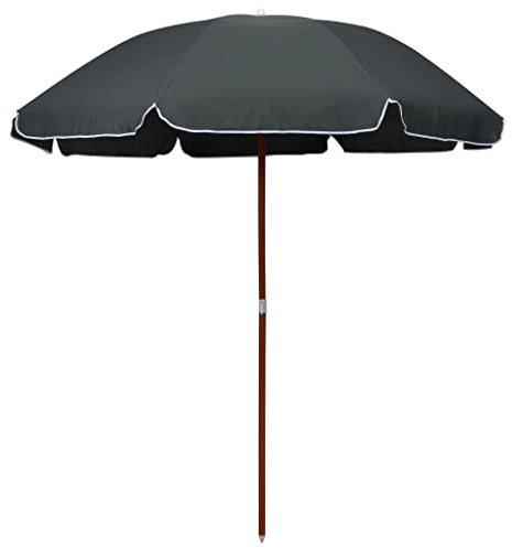 THOYTOUI Sonnenschirm, Fishing umbrella Anglerschirm Angel schirmzelt Angelzelte Geeignet für Terrasse Balkon Garten Veranda mit Stahlmast 240 cm Anthrazit