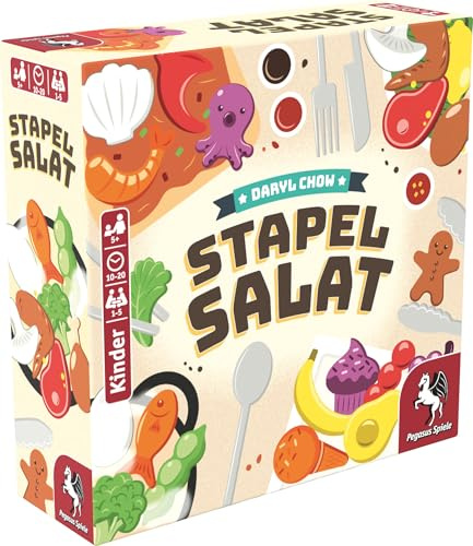 Pegasus Spiele Stapelsalat, Rot, Grün, Gelb, Orange, Lila