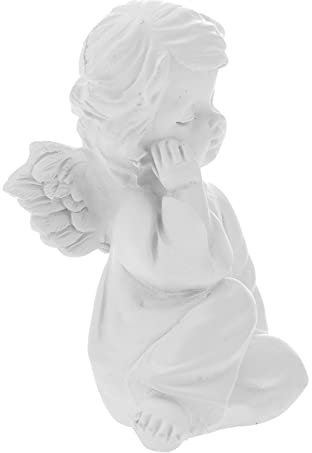 Yardenfun Figurine Ange Résine Blanche Sculpture Élégante pour Décoration Intérieure De Mariage Ou Fête Accessoire De Style Vintage pour Maison