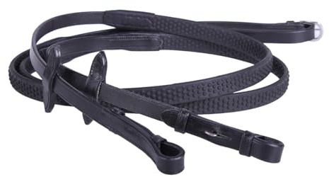 Equipride Redini in pelle con super grip antiscivolo per briglia impugnatura in gomma super flessibile (nero, complete)