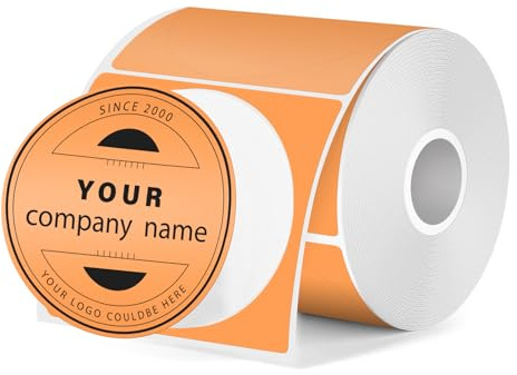 FINDAT Orange Thermoetiketten rund 50 mm für M110/M220/T50M 180 Stück | Für DIY, Name, Adresse, Büro, Schule. Vinyl, Wasserdicht, beschreibbar, Aufkleber, selbstklebend