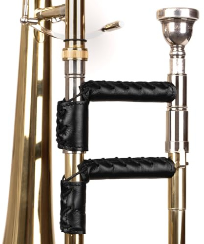 MG Leather Work Trombone Slide Guard. Genuine Leather Protection. Trombone Grip. Moist, Dirt, Oil Protection. Protective Pad. Black