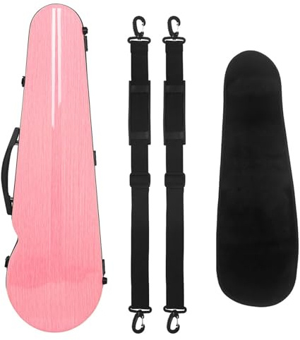 Professioneller Geigenkoffer 4/4 Carbon Fiber Violine Fall Ultraleichte Violine Tasche Rucksack Wasserdicht Violine Rucksack(Pink)
