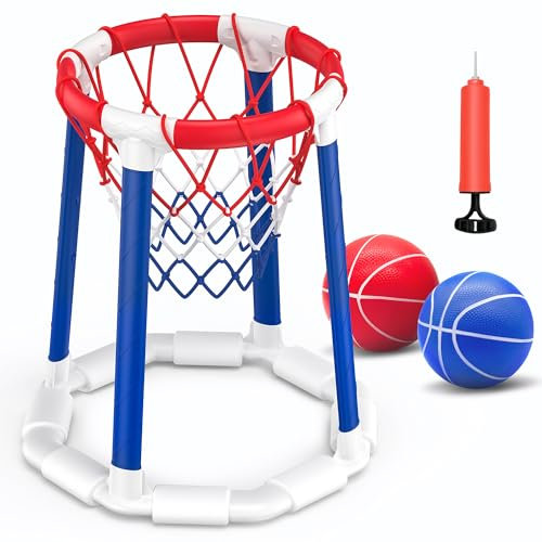 CHMYWJ Pool Basketballkorb mit 2 Bällen – Pool Spielzeug Basketballkorb für Pool Spiele, Pool Spielzeug Kinder, basketballkorb Pool zubehör für Pool Party