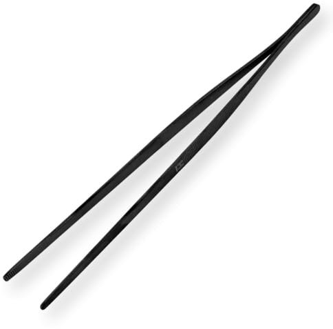 HENSSLERS® Kochpinzette Edelstahl [MIT SCHWARZER TITANBESCHICHTUNG] - Pinzette Küche - Grillpinzette aus robustem Edelstahl - Küchenpinzette - Fleischpinzette - Kochzange mit einer Länge von 30 cm