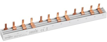 TONGOU 4P 12 Voie Peigne Electrique 63A Peigne de Raccordement Universel 230V/415V, Applicable Disjoncteur et Tableau Electrique