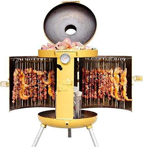 Barbecue vertical au charbon de bois – Barbecue Firepower réglable et fumoir pour le jardin, le camping, la cuisine en plein air et le grill. Sécurité certifiée pour une utilisation fiable.