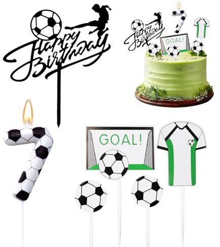 Candele di compleanno con numeri 7,calcio Candele di compleanno