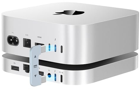 Mac mini M4 Dock, Beelink EX Mate Mini-B 80Gbps Docking Station, 1*Slot SSD M.2 PCIex4, espansione fino a 8TB, slot per scheda SD 4.0, LAN 2.5G, porta USB C PD3.0 da 15W, 2*USB A 5Gbps, audio 3,5 mm