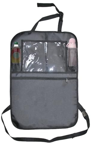 Organizador para asiento trasero de coche, multifuncional, organizador de asiento trasero con soporte para paños, gran espacio de almacenamiento, organizador para el interior del coche contra patadas