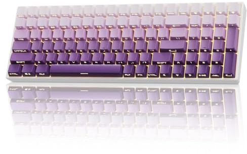 ZORNHER ZH100 Wireless Mechanical Gaming Keyboard,98% Purple Custom Creamy Keyboard with Number Pad, PBT Keycaps,Pre-lubed Linear Switches,Hot-Swappable,RGB Backlit,2.4GHz/USB-C/BT5.0