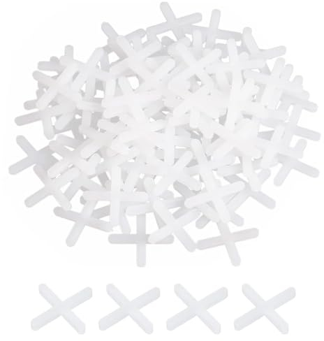 JCKD 500 croci per piastrelle bianche, in plastica, 2 mm, distanziatori per piastrelle, per un posizionamento preciso, distanziatori per piastrelle, per pareti, piastrelle